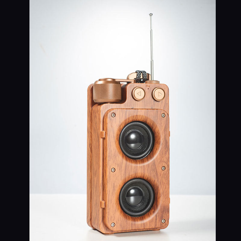 A8 Wood Grain Creative Wireless Dual Speaker Plug-in Card Bluetooth Speaker