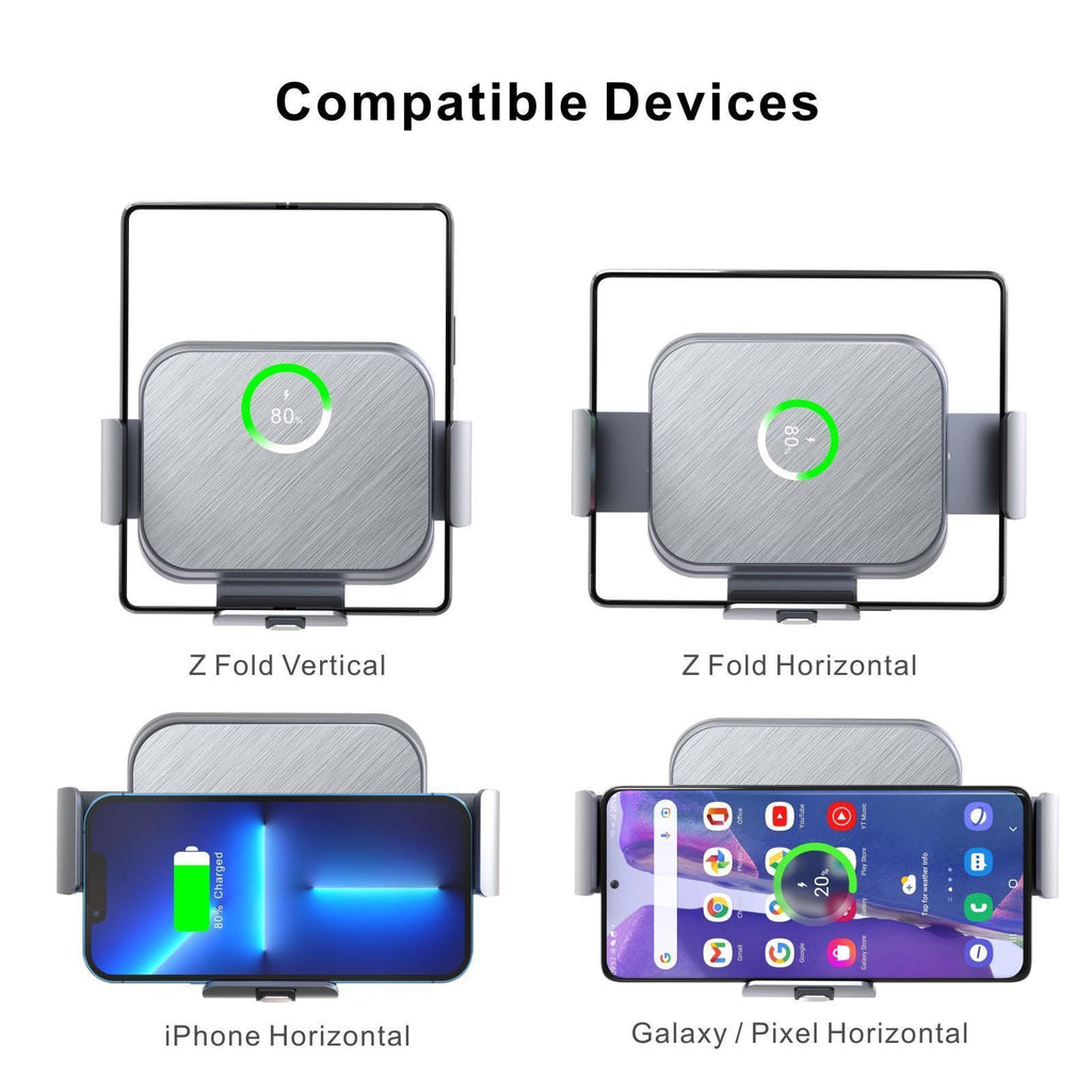 S8 Double Coil Folding Screen Car Mount Wireless Charging