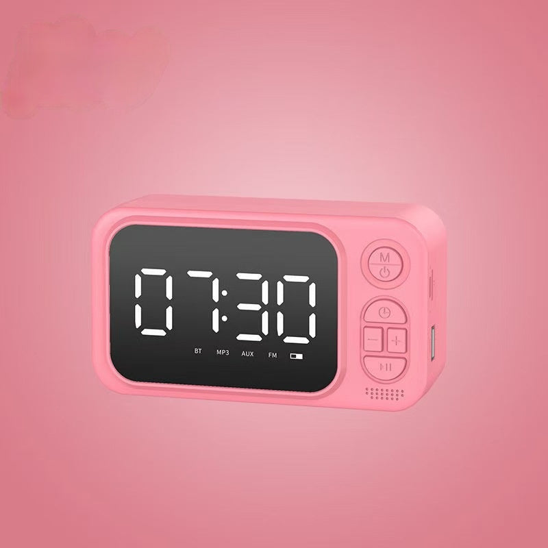 Alarm Clock Bluetooth Speaker Outdoor Portable Wireless Card Speaker Radio