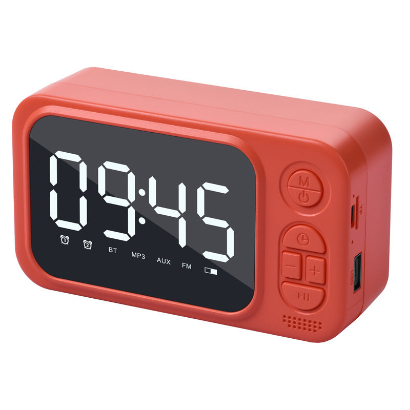 Alarm Clock Bluetooth Speaker Outdoor Portable Wireless Card Speaker Radio